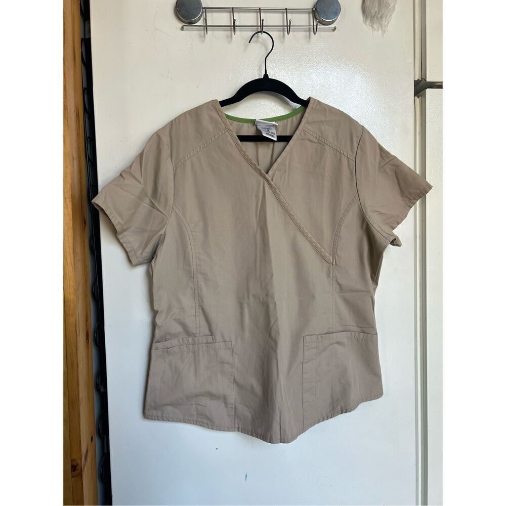 Scrubstar Khaki Scrub Top Woman’s Size Medium